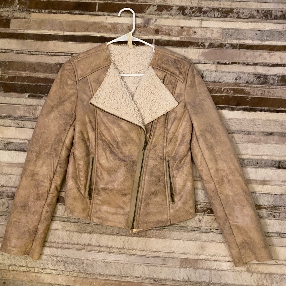 Faux Fur Zip Up Jacket